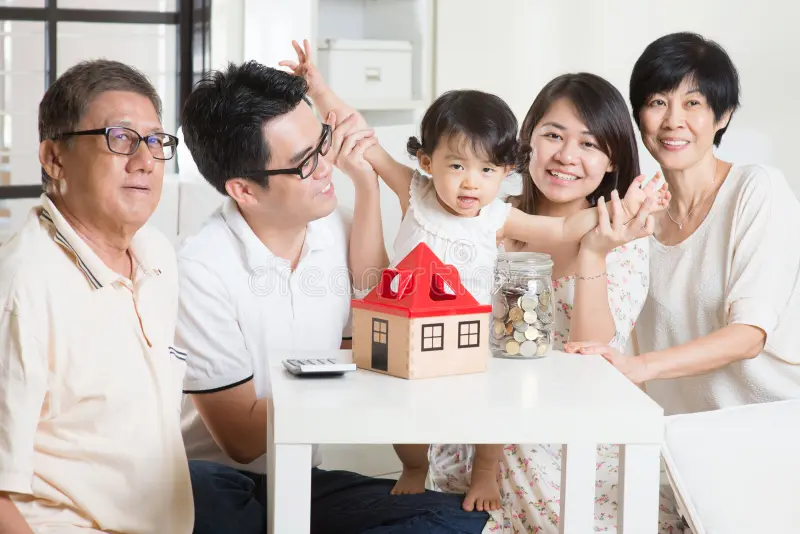 a family gathering with their savings